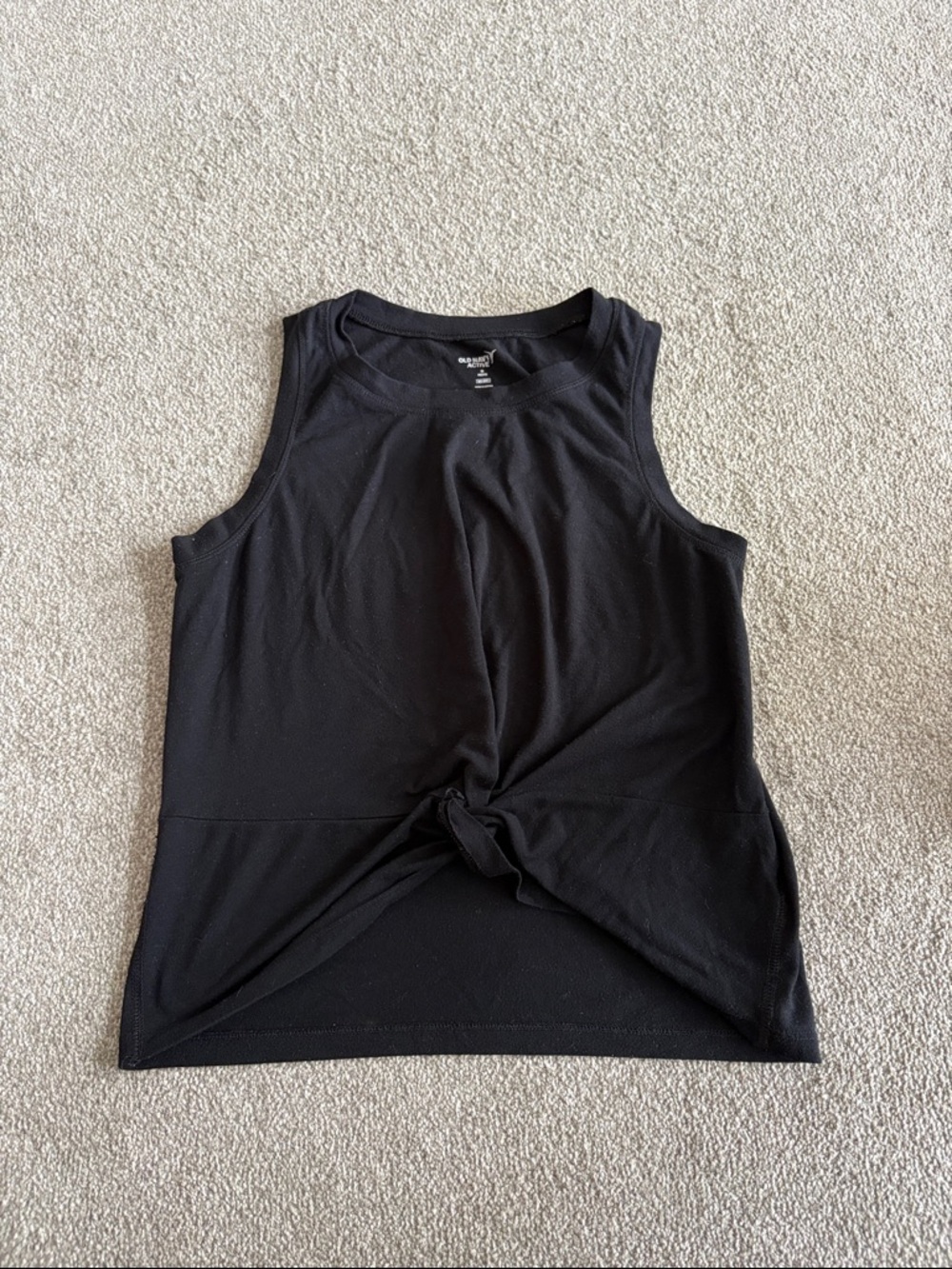 Black Sleeveless Knot-Front Top
